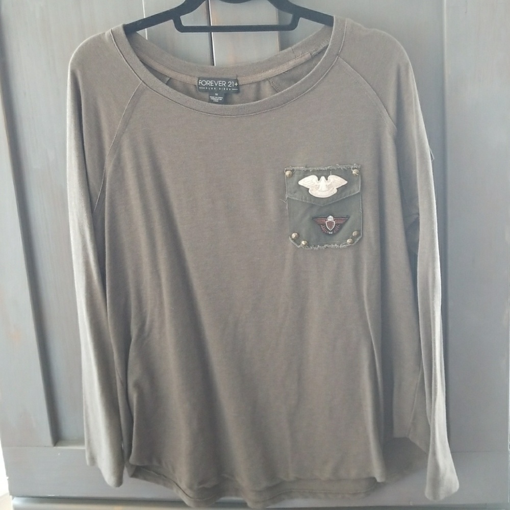 NWOT military style top